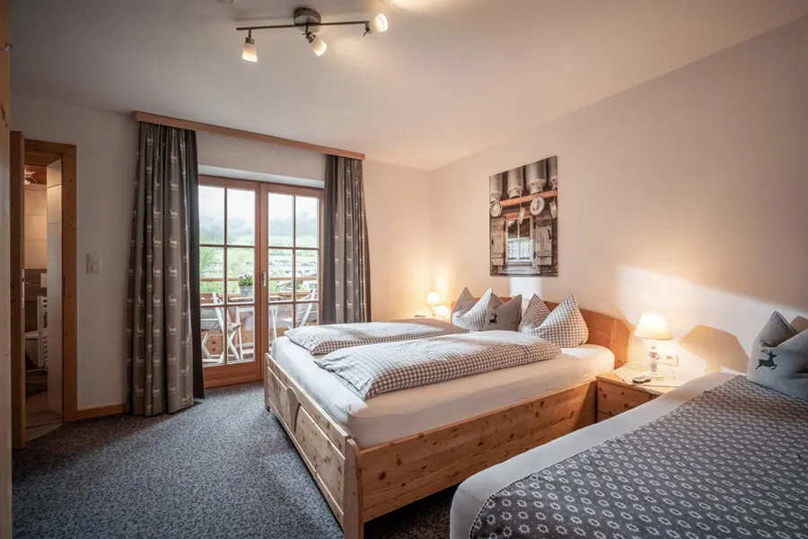 Double room with shower, WC and balcony and Smart TV